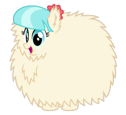 Size: 3000x2725 | Tagged: safe, artist:masem, coco pommel, oc, oc only, oc:fluffle puff, hybrid, pun, simple background, solo, transparent background, vector