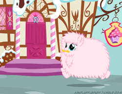 Size: 650x500 | Tagged: safe, artist:mixermike622, oc, oc only, oc:fluffle puff, bits, mouth hold, solo, sugarcube corner