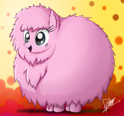 Size: 1638x1526 | Tagged: safe, artist:the-butch-x, oc, oc only, oc:fluffle puff, pony, abstract background, fluffy, smiling, solo