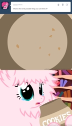 Size: 650x1126 | Tagged: safe, artist:mixermike622, oc, oc only, oc:fluffle puff, cookie, cookie jar, crying, fluffy, tumblr:ask fluffle puff