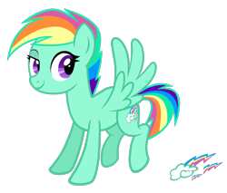 Size: 1440x1224 | Tagged: safe, artist:thecheeseburger, rainbow dash, oc, oc only, oc:spectrum rush, pegasus, pony, alternate universe, female, mare, simple background, solo, transparent background