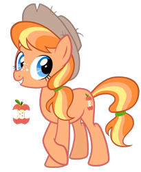 Size: 1296x1584 | Tagged: safe, artist:thecheeseburger, applejack, oc, oc only, oc:honeycrisp jo, earth pony, pony, alternate universe, female, mare, simple background, solo, transparent background