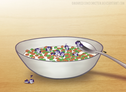 Size: 2524x1856 | Tagged: safe, artist:greenlinzerd, rarity, pony, unicorn, apple jacks, bowl, cereal, commonity, cute, eye contact, female, floating, floppy ears, frown, gritted teeth, looking at each other, mare, marshmallows, micro, milk, multeity, open mouth, ponies in food, prone, rarara, raribetes, rarity is a marshmallow, scrunchy face, smiling, spoon, swimming, tiny ponies, wat, wide eyes