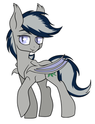 Size: 2000x2615 | Tagged: safe, artist:asklevee, oc, oc only, oc:daturea eventide, bat pony, pony, commission, ear fluff, female, mare, simple background, solo, transparent background