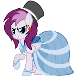 Size: 3000x3000 | Tagged: safe, alternate version, artist:ashidaru, oc, oc only, oc:happy hoax, pegasus, pony, bronies.de, clothes, dress, gala dress, hat, raised hoof, simple background, solo, top hat, transparent background