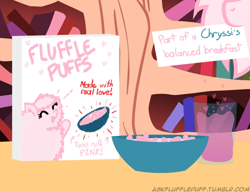 Size: 650x500 | Tagged: safe, artist:mixermike622, oc, oc only, oc:fluffle puff, cereal, solo