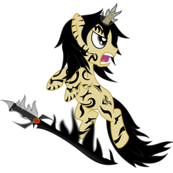 Size: 1600x1600 | Tagged: dead source, safe, artist:dr-phoen-x, pony, unicorn, abel, ponified, runes, scp, scp foundation, scp-076-2, sword, tattoo