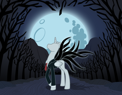 Size: 2500x1947 | Tagged: safe, artist:trinityinyang, slendermane, slenderman, slenderpony, solo, tentacles