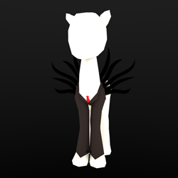 Size: 640x640 | Tagged: safe, slendermane, 3d, blender, low poly, model, ponified, slender, slenderman, slendermare, slenderpony, solo