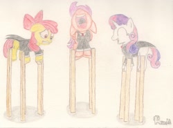 Size: 2190x1620 | Tagged: safe, artist:ramott, apple bloom, scootaloo, sweetie belle, slenderman