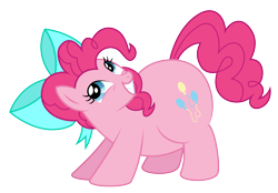 Size: 3642x2540 | Tagged: safe, artist:aleximusprime, edit, pinkie pie, pony, flurry heart's story, bow, chubbie pie, chubby, cute, diapinkes, fat, female, future, happy, older, plump, pudgy pie, showing teeth, simple background, smiling, solo, transparent background, vector, vector edit