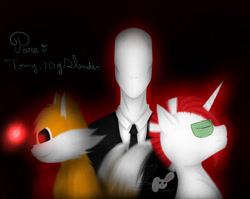 Size: 1024x816 | Tagged: safe, artist:nekoremilia1, oc, oc only, oc:tomy ciga, pony, unicorn, crossover, slenderman, tails doll