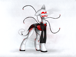 Size: 1024x767 | Tagged: safe, artist:thecloudsmasher, slendermane, robot, ponified, slenderman, slenderpony