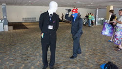 Size: 6000x3376 | Tagged: safe, crab, human, 2013, backstab, barely pony related, bronycon, caught, cosplay, irl, irl human, photo, slenderman, spy, team fortress 2