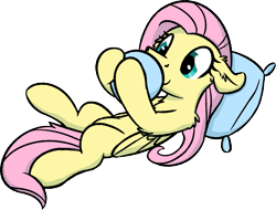 Size: 1367x1038 | Tagged: safe, artist:moemneop, fluttershy, pegasus, pony, ball, chest fluff, cute, ear fluff, fluffy, pillow, shyabetes, simple background, solo, transparent background