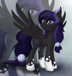 Size: 2365x2480 | Tagged: safe, artist:meze-diapason, oc, oc only, oc:ebony eclipse moon, solo, zoom layer