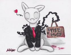 Size: 6594x5102 | Tagged: safe, artist:neonredwings, slendermane, pony, free hugs, ponified, slenderman, slenderpony