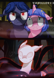 Size: 1280x1819 | Tagged: safe, artist:spookyle, slendermane, oc, pony, unicorn, comic, ponified, slenderman, slenderpony