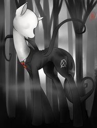 Size: 1300x1700 | Tagged: safe, artist:spittfireart, slendermane, pony, ponified, slenderman, slenderpony