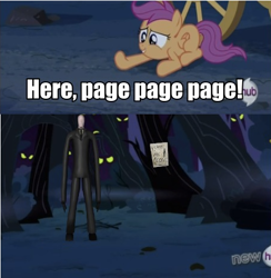 Size: 454x465 | Tagged: safe, edit, edited screencap, screencap, scootaloo, sleepless in ponyville, cropped, slenderman