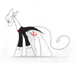 Size: 900x754 | Tagged: safe, artist:the--cloudsmasher, slendermane, simple background, slenderman, slenderpony, white background