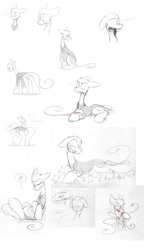 Size: 678x1177 | Tagged: safe, artist:the--cloudsmasher, slendermane, sketch dump, slenderman, slenderpony