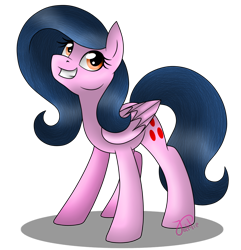 Size: 1300x1351 | Tagged: safe, artist:jack-pie, oc, oc only, oc:diamond coat, pegasus, pony, cute, female, happy, mare, signature, simple background, solo, transparent background