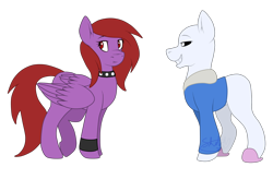 Size: 1650x1080 | Tagged: safe, artist:sketchthebluepegasus, pegasus, pony, choker, crossover, female, mare, sans (undertale), simple background, spiked choker, transparent background, undertale