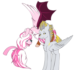 Size: 1765x1658 | Tagged: safe, artist:xxmissteaxx, oc, oc only, oc:vanity, draconequus, pegasus, pony, female, flying, male, mare, simple background, stallion, transparent background