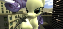 Size: 1280x600 | Tagged: safe, rarity, pony, unicorn, 3d, giant pony, giantess, gmod, macro