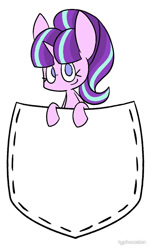 Size: 605x1000 | Tagged: safe, artist:typhwosion, starlight glimmer, pony, unicorn, cute, leaning, looking at you, micro, pocket pony, smiling, smol, solo