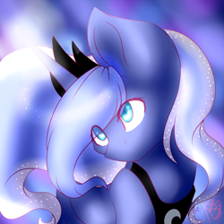 Size: 3200x3200 | Tagged: safe, artist:hikkamm, artist:prettyshinegp, princess luna, alicorn, pony, high res, solo