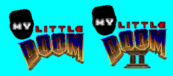 Size: 341x150 | Tagged: safe, artist:demon-gehog, doom, simple background, text, title art