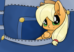 Size: 4093x2894 | Tagged: safe, artist:cutepencilcase, applejack, earth pony, pony, cute, ear fluff, jackabetes, micro, pocket pony, smiling, solo