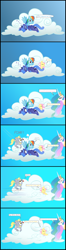 Size: 1600x6036 | Tagged: safe, artist:kurokaji11, derpy hooves, fluttershy, princess celestia, princess luna, rainbow dash, alicorn, pegasus, pony, blushing, cloud, comic, eyes closed, female, implied sex, mare, morning after, pomf, princess molestia, rapeface, s1 luna, sleeping, tongue out, wat, zzz