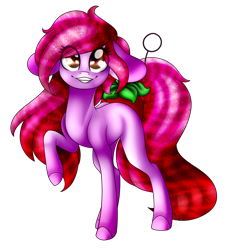 Size: 1966x2143 | Tagged: safe, artist:immagoddampony, oc, oc only, oc:mey, original species, cocktail pony, female, mare, raised hoof, simple background, smiling, solo, transparent background