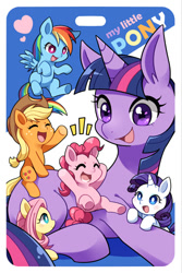 Size: 416x622 | Tagged: safe, artist:tomato mameta, applejack, fluttershy, pinkie pie, rainbow dash, rarity, twilight sparkle, earth pony, pegasus, pony, unicorn, cute, mane six, micro, tiny ponies