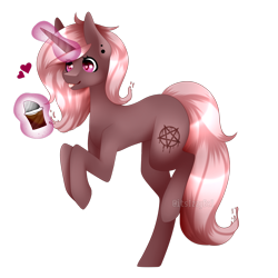 Size: 1024x1024 | Tagged: safe, artist:itsizzybel, oc, oc only, pony, unicorn, female, heart, magic, mare, simple background, solo, tongue out, transparent background