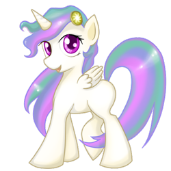 Size: 500x500 | Tagged: safe, artist:rainbow, princess celestia, alicorn, pony, blank flank, female, filly, simple background, solo, transparent background, younger