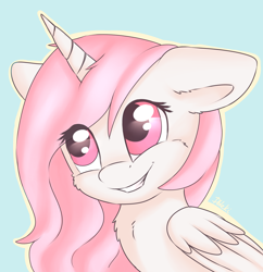 Size: 3000x3100 | Tagged: safe, artist:dbleki, princess celestia, alicorn, pony, cewestia, chest fluff, cute, cutelestia, female, filly, floppy ears, fluffy, fluffyball, pink-mane celestia, smiling, solo, younger