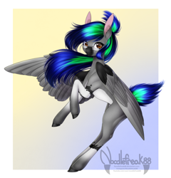 Size: 3165x3300 | Tagged: safe, artist:noodlefreak88, oc, oc only, oc:sora, pegasus, pony, art giveaway winner, eye contact, female, looking at you, solo, youtuber