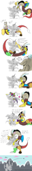 Size: 1232x6523 | Tagged: safe, artist:mickeymonster, discord, princess celestia, alicorn, pony, bad end, canterlot, comic, discord being discord, dislestia denied, duo, female, mare, petrification, statue, stone, toss