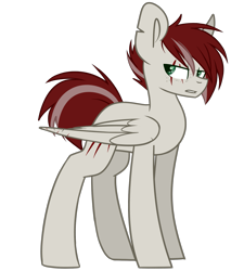 Size: 1295x1440 | Tagged: safe, artist:despotshy, oc, oc only, oc:scratched feather, pegasus, pony, male, scar, simple background, solo, stallion, transparent background