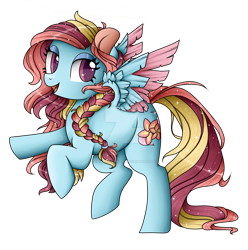 Size: 1024x1032 | Tagged: safe, artist:sk-ree, oc, oc only, oc:floral aroma, pegasus, pony, simple background, solo, transparent background, watermark