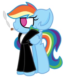 Size: 604x706 | Tagged: safe, artist:thefanficfanpony, rainbow dash, pegasus, pony, cigarette, greaser, simple background, solo, white background