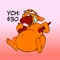 Size: 3000x3000 | Tagged: safe, artist:metalface069, pony, commission, fat, stuffing, your character here