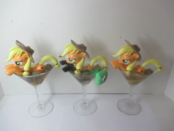 Size: 4608x3456 | Tagged: safe, artist:earthenpony, applejack, earth pony, pony, absurd resolution, alcohol, appletini, craft, cup of pony, food, irl, martini, micro, photo, saddle bag, sculpture, solo
