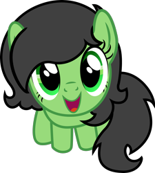 Size: 2383x2651 | Tagged: safe, part of a set, oc, oc only, oc:anon filly, earth pony, pony, badumsquish's kitties, female, filly, happy, looking at you, looking up, simple background, solo, transparent background