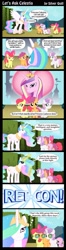 Size: 813x3083 | Tagged: safe, artist:mlp-silver-quill, apple bloom, princess cadance, princess celestia, scootaloo, sweetie belle, alicorn, earth pony, pegasus, pony, unicorn, comic, cutie mark crusaders, female, filly, mare, memory wipe, men in black, neuralizer, retcon