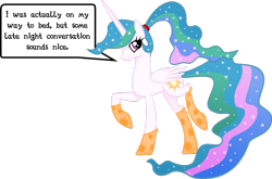 Size: 1280x845 | Tagged: safe, artist:voaxmasterspydre, princess celestia, alicorn, pony, clothes, cute, cutelestia, female, mare, ponytail, princess, simple background, socks, solo, transparent background, walking